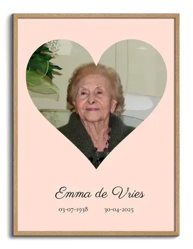 Portret als Hart voor Begrafenis