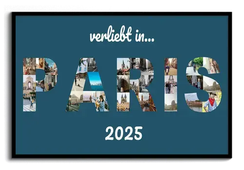 Urlaubsbilder als Fotocollage auf Poster oder Leinwand mit Text