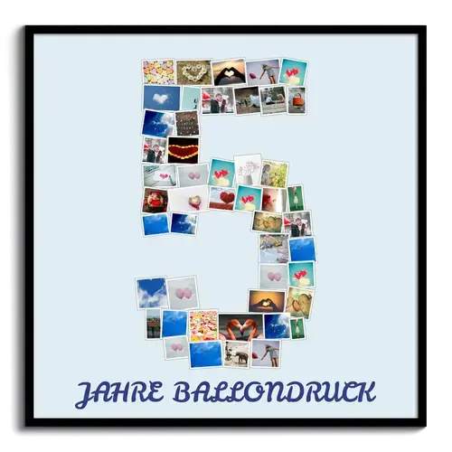 Fotocollage Zahl '5' – personalisierbar