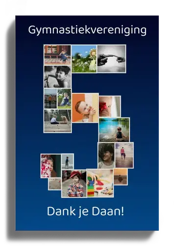 Fotocollage Cijfer 5 met Foto's Aanpasbaar