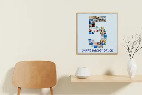 Fotocollage Zahl '5' – personalisierbar