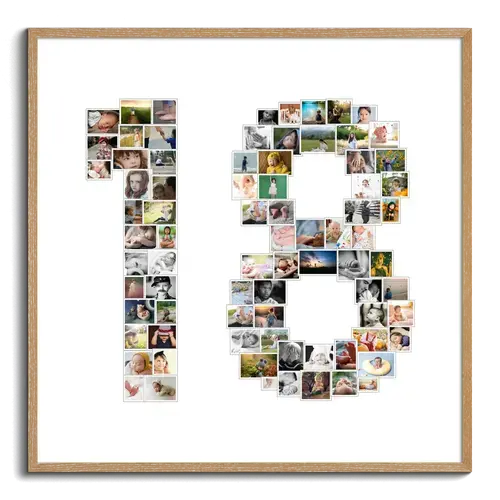 Collage photo "18 ans" personnalisée pour anniversaire ou fête spéciale