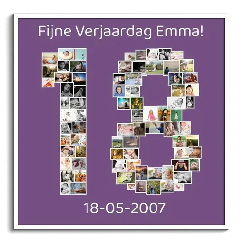 Creëer een unieke '18' fotocollage voor een speciale verjaardag! Creëer een unieke '18' fotocollage voor een speciale verjaardag!