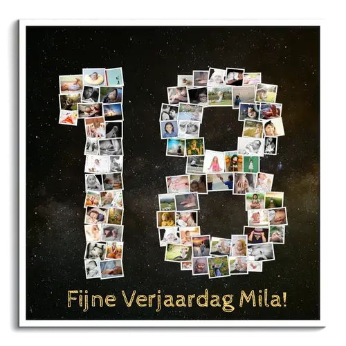 Creëer een unieke '18' fotocollage voor een speciale verjaardag! Creëer een unieke '18' fotocollage voor een speciale verjaardag!