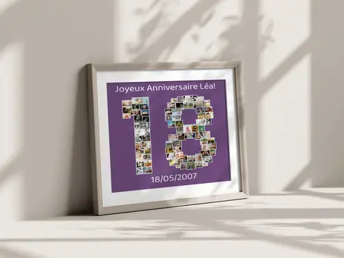 Collage Numérique 18e Anniversaire Personnalisable