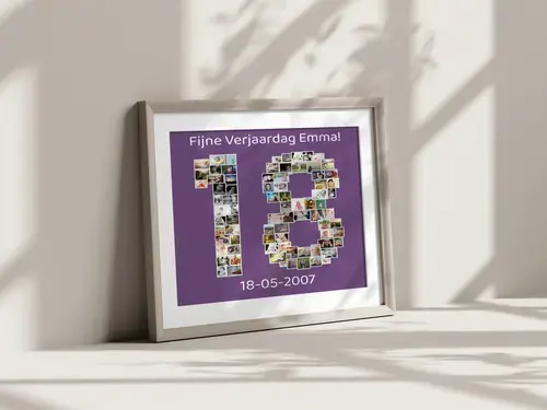 Fotocollage Cijfers: 18 Jaar Verjaardag