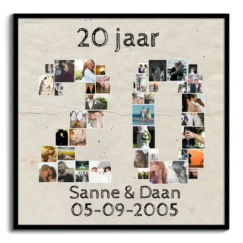 Fotocollage '20' met Aanpasbare Foto's