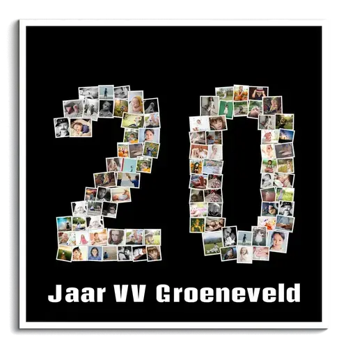 Fotocollage '20' met Aanpasbare Foto's