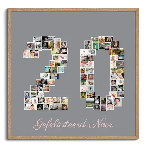 Fotocollage '20' met Aanpasbare Foto's