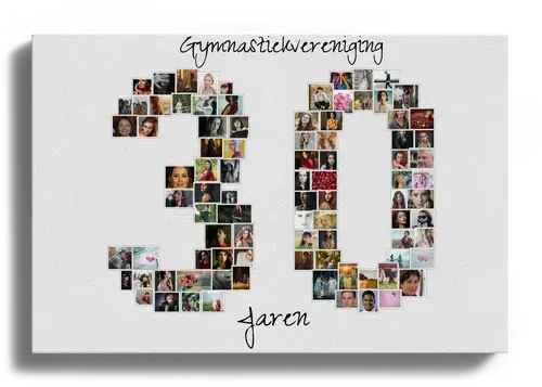 Fotocollage '30' met eigen foto's