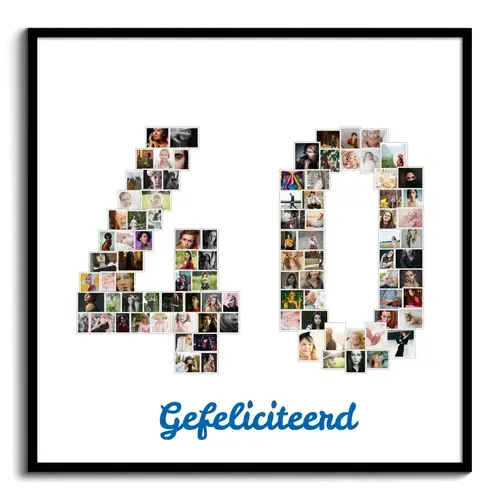 Fotocollage Nummer 40 gepersonaliseerd