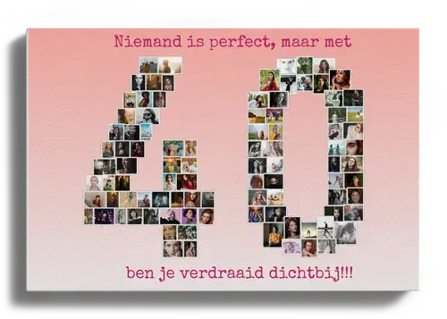 Fotocollage Nummer 40 gepersonaliseerd