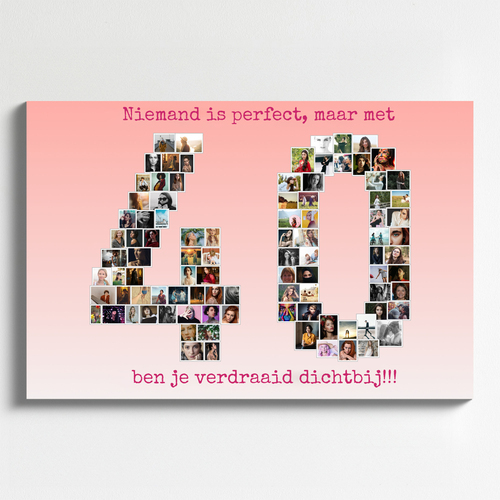 Creëer unieke '40' fotocollage voor jubileumcadeau of verjaardag!