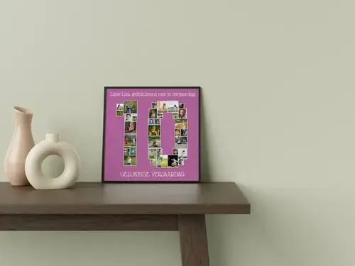 Fotocollage Cijfer Poster - Downloadbaar