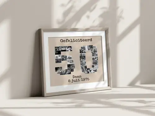 Fotocollage Cijfer Poster - Downloadbaar