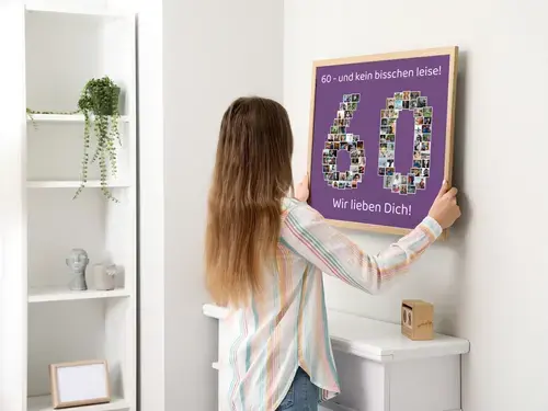 Fotocollage Zahl 60 - Verschenken und Feiern