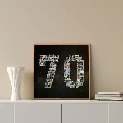 Fotocollage '70' verjaardag, gepersonaliseerd ontwerp