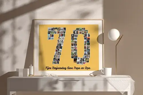 Fotocollage '70' verjaardag, gepersonaliseerd ontwerp