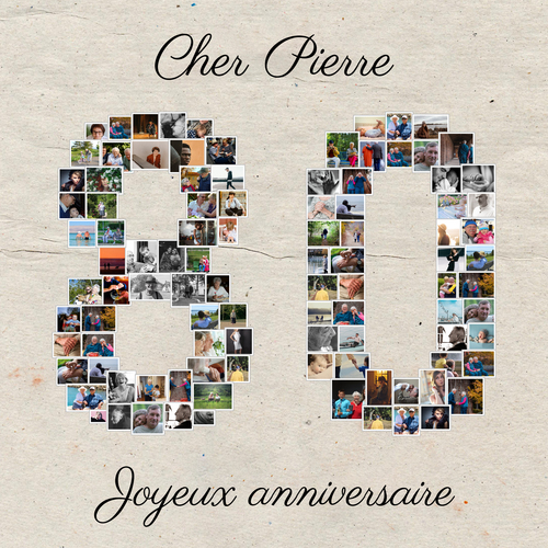 Créez une Collage Photo «80» unique pour anniversaire ou amitié