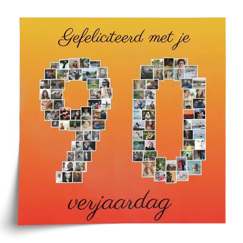 Fotocollage Cijfer '90' met Aangepaste Foto's