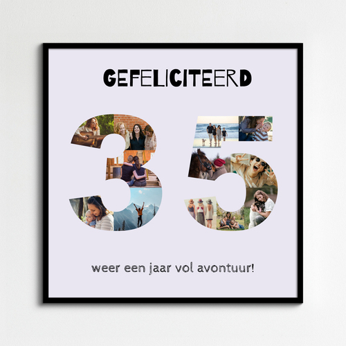 Maak je eigen '35' verjaardagsfotocollage voor speciale momenten!