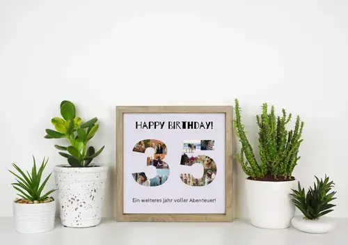Zahlencollage 35 mit Fotos - Happy Birthday Design