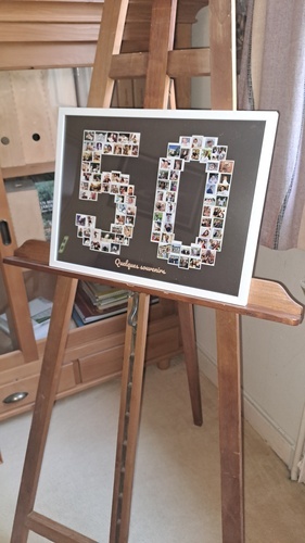 Klantfoto van Alain voor beoordeling Afdruk Fotocollage Poster ingelijst (hout, wit) 40x30cm