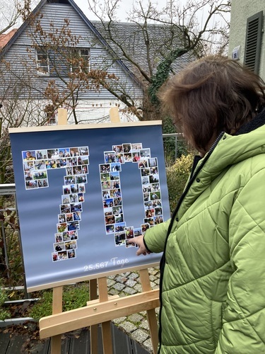 Klantfoto van Christine voor beoordeling Afdruk Fotocollage Poster 70x70cm