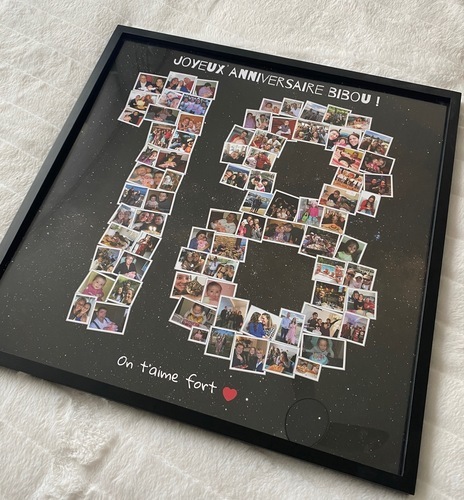 Klantfoto van Sophie voor beoordeling Afdruk Fotocollage Poster ingelijst (hout, zwart) 50x50cm