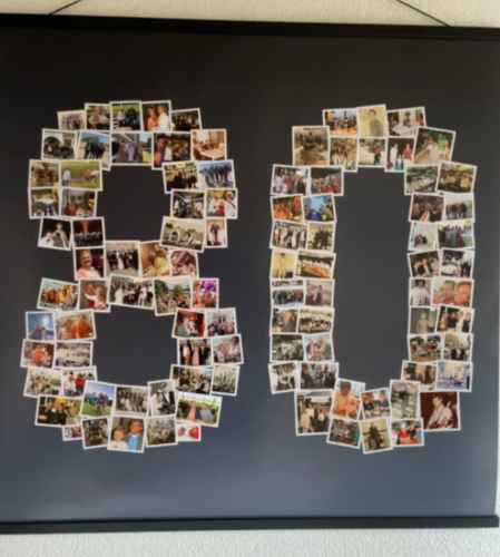 Klantfoto van Sylvia voor beoordeling Afdruk Fotocollage Poster 90x90cm