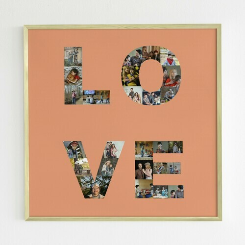 Collage Photo LOVE Personnalisée pour Cadeaux Romantiques