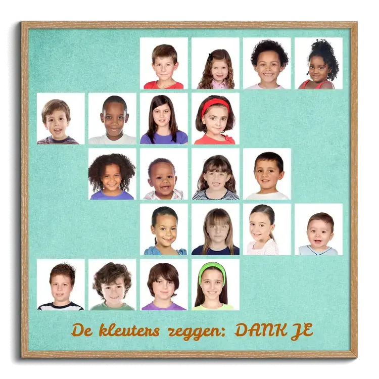 Afscheids cadeau kleuterschool school als creatieve fotocollage