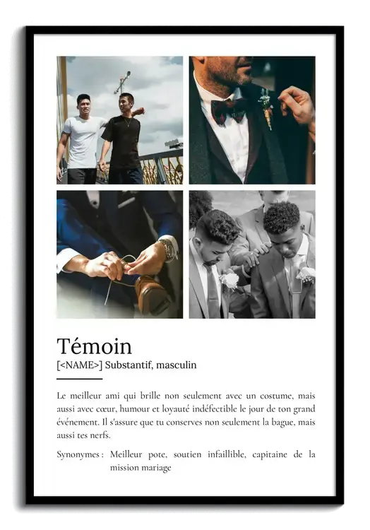 Poster Définition 'Témoin' - Personnalisable