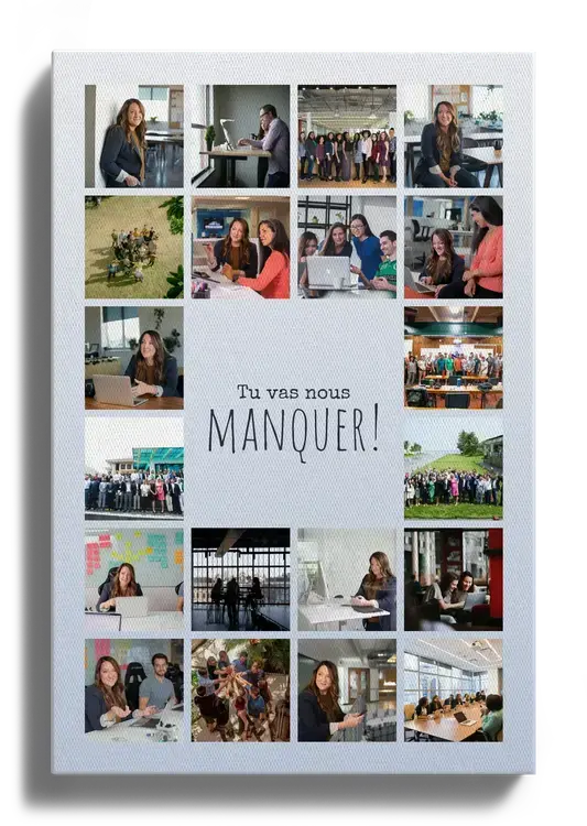 Collage d’adieu collègues avec texte central