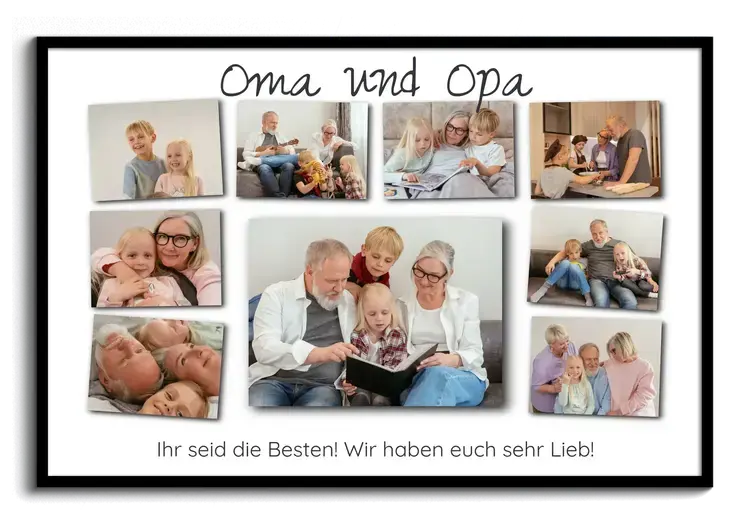 Geschenk fuer Oma und Opa ihr seid die Besten Fotocollage