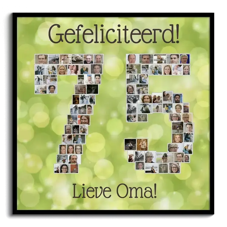 Fotos als cijfer schikken alle goeds voor de verjaardag oma fotocollage maken