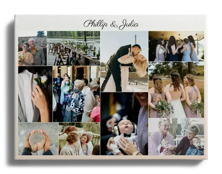 Fotocollage als Geschenk oder Erinnerung aus Hochzeitsfotos