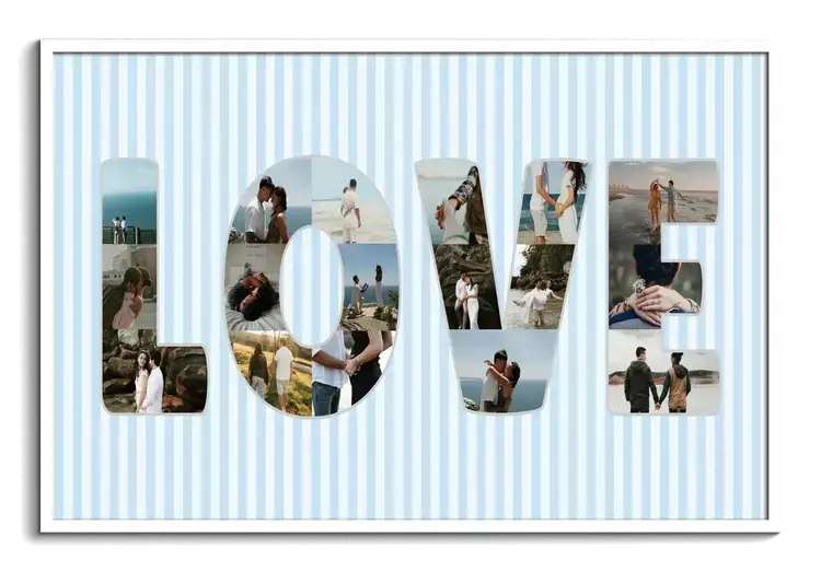 Schriftzug LOVE als Fotocollage