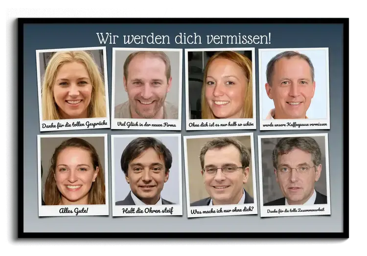 Fotocollage Abschied Kollege wir werden dich vermissen