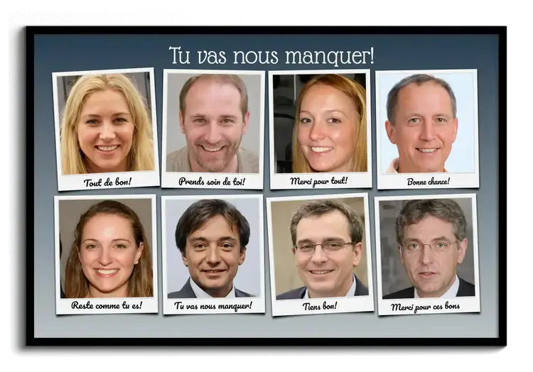 Fotocollage Adieu collegue nous te regretterons
