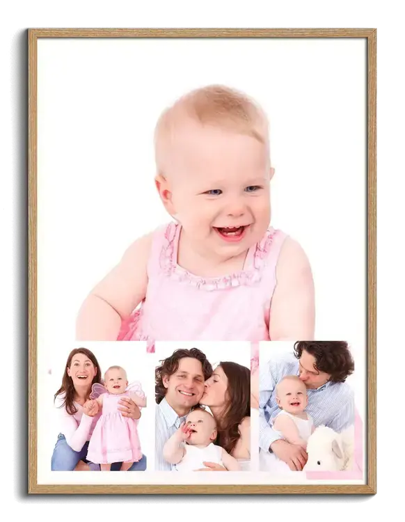Beau photomontage a partir de photos de bebe en souvenir