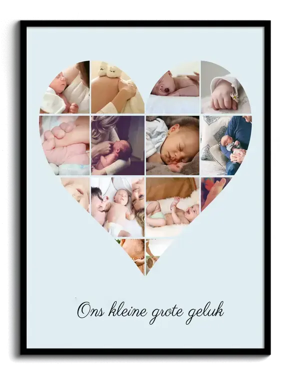 Hartcollage met Baby- of Kinderfoto's