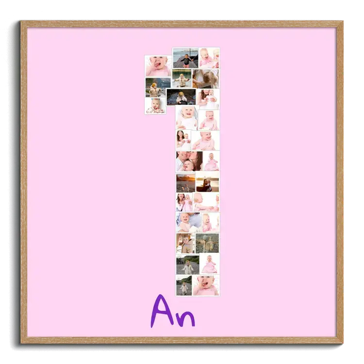 Fotocollage chiffre avec plein de photos enfants ou bebes