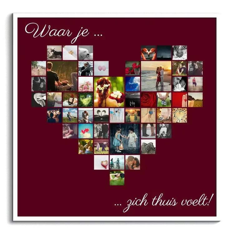 Fotocollage maken als hart met vele foto’s