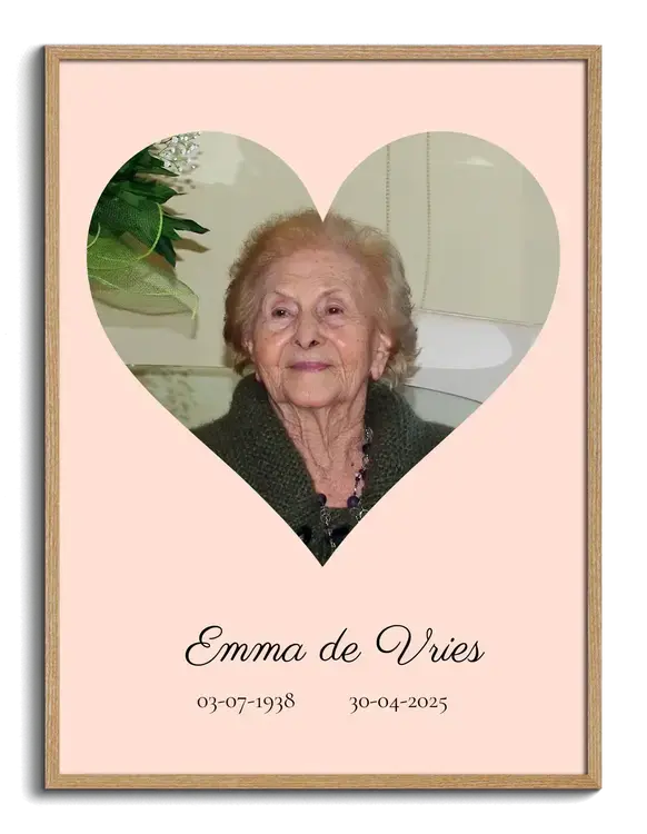 Portret als Hart voor Begrafenis
