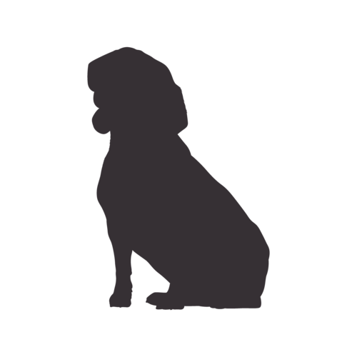 Hundesilhouette Beagle sitzend
