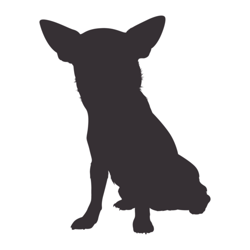 Hundesilhouette Chihuahua sitzend