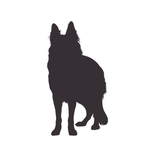 Hundesilhouette Deutscher Schäferhund stehend