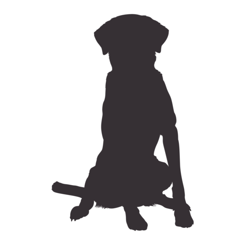 Hundesilhouette Labrador sitzend