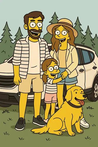 Photo transformée dans le style Simpsons